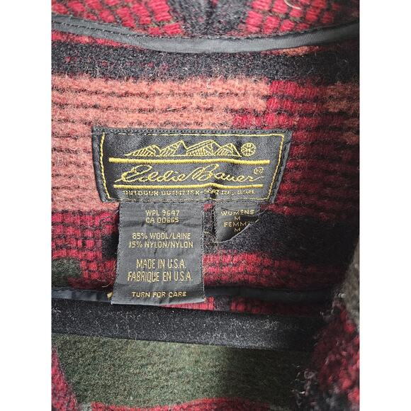 Vintage 80s Eddie Bauer Jacket Coat Womens Size M Red Wool Western Southwestern - Picture 2 of 5